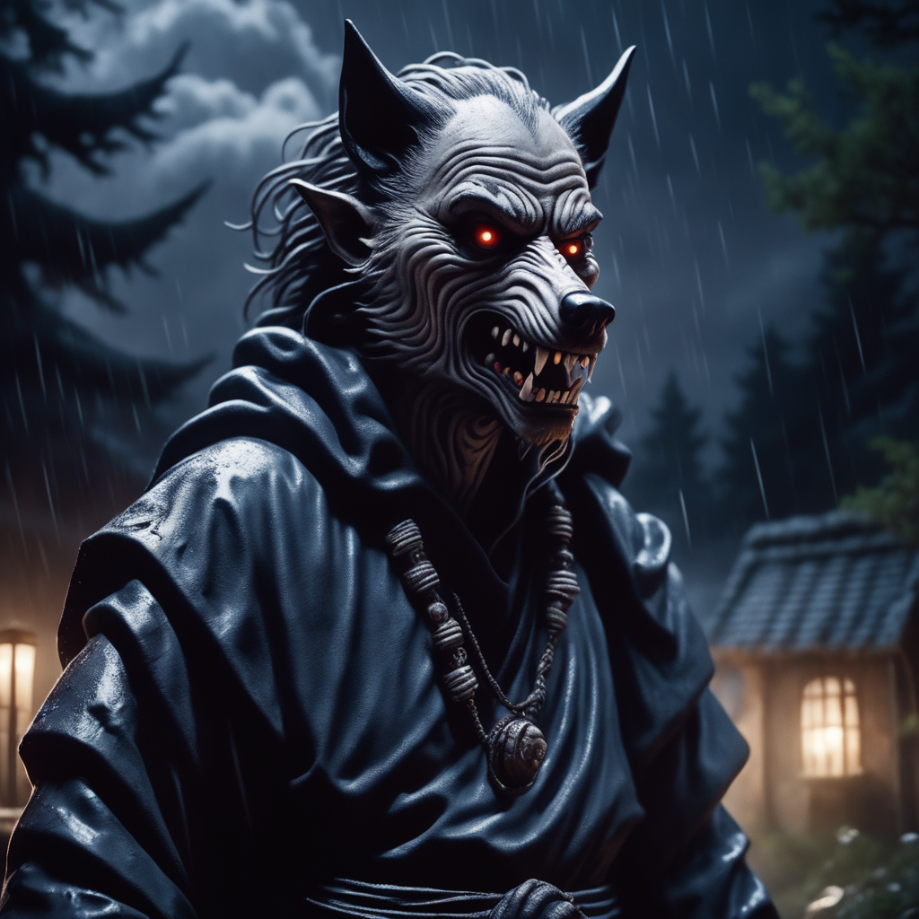 The scariest Werewolf Monk ever in the scariest forest ever ... by JB ...