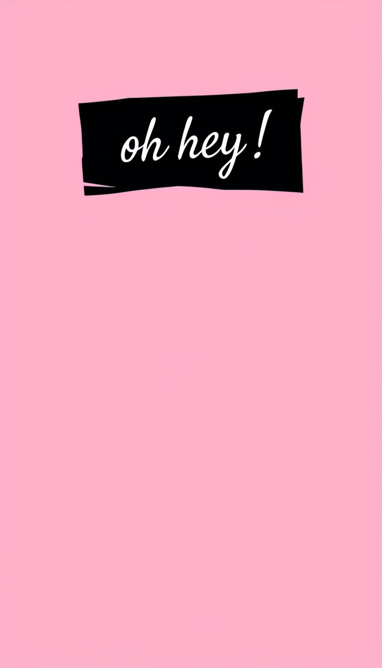 Cheerful Minimalist Oh Hey Text Design on Pink Background Social Media Post