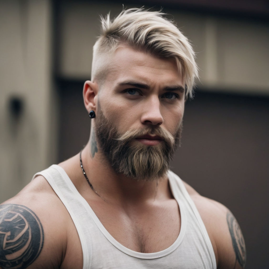 blond man with beard