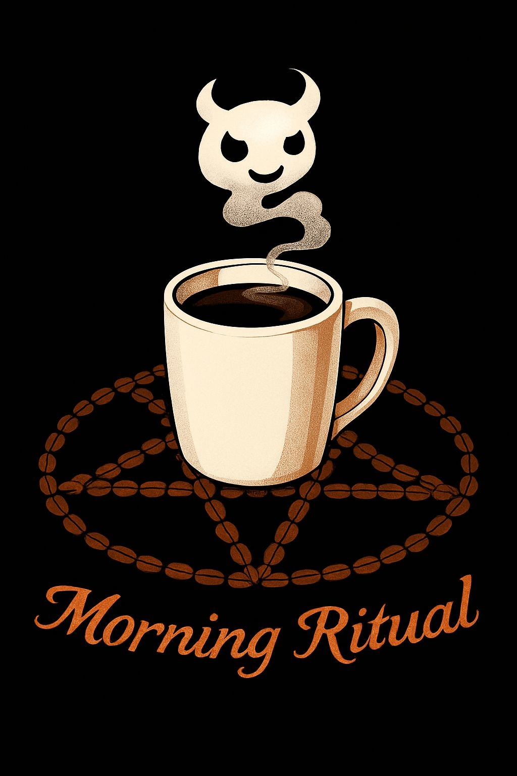 Devilish Skull Steam Coffee Mug Morning Ritual Poster