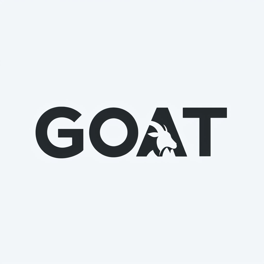 Minimalist GOAT Logo with Goat Silhouette Cut-Out Design Logo