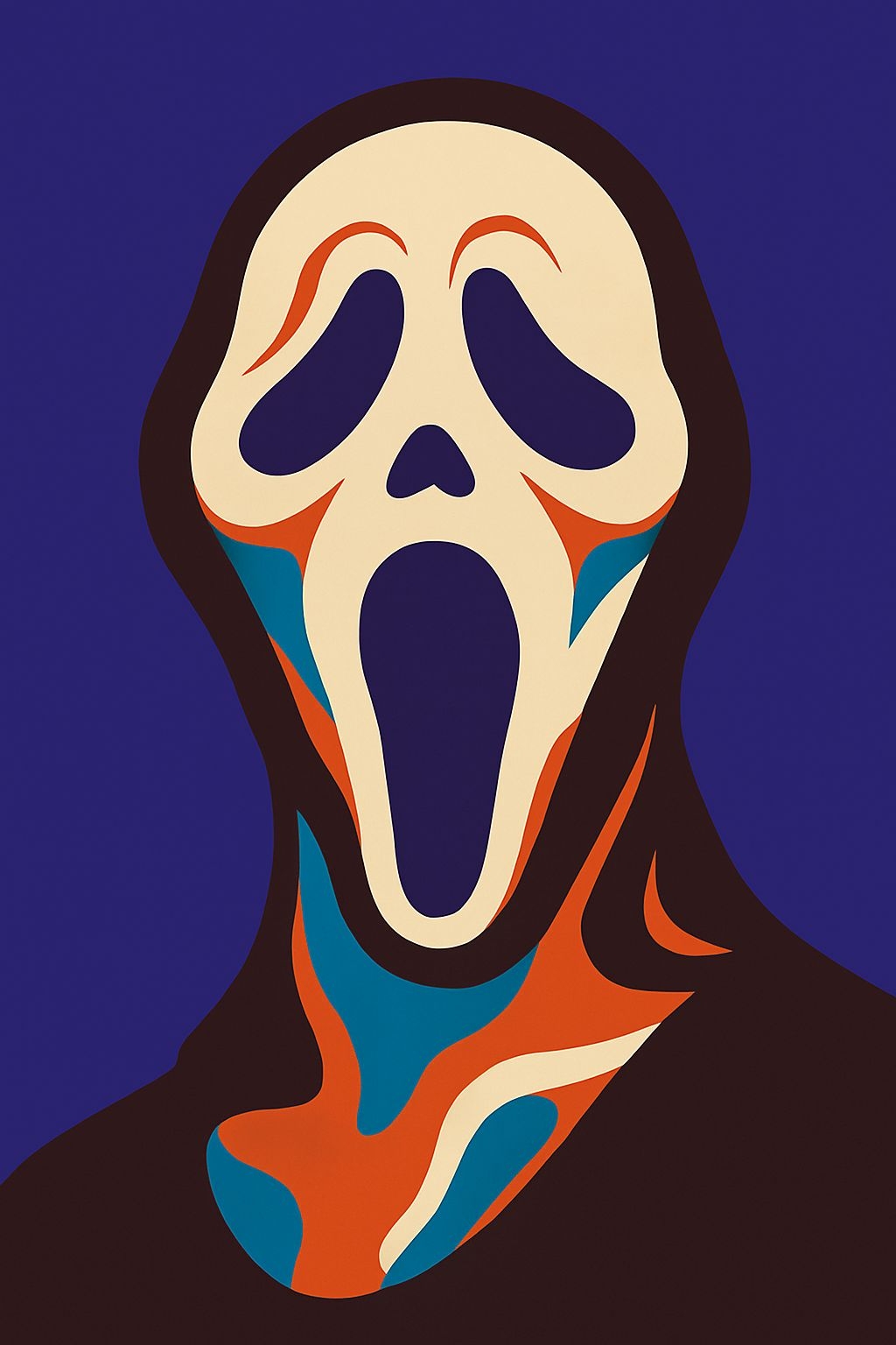 Modern Minimalist Ghostface Mask Illustration Art