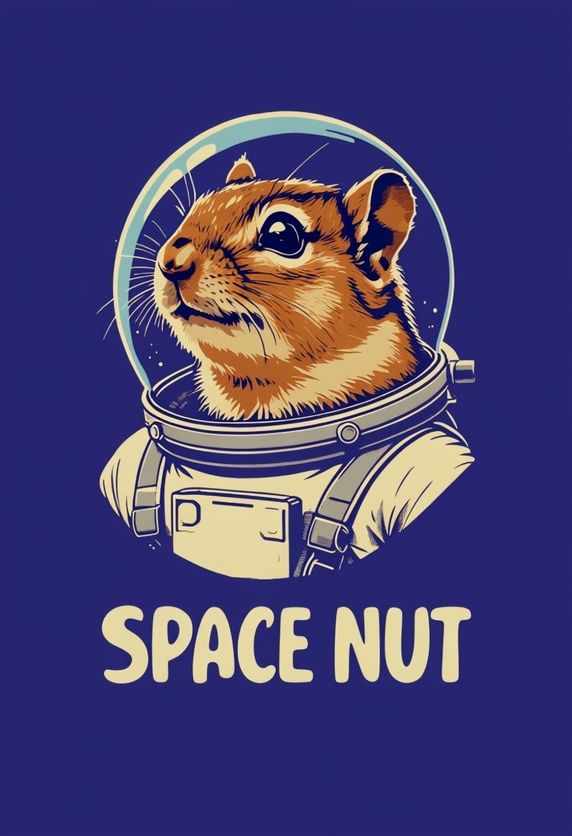 Charming Chipmunk Astronaut Graphic T-Shirt Design
