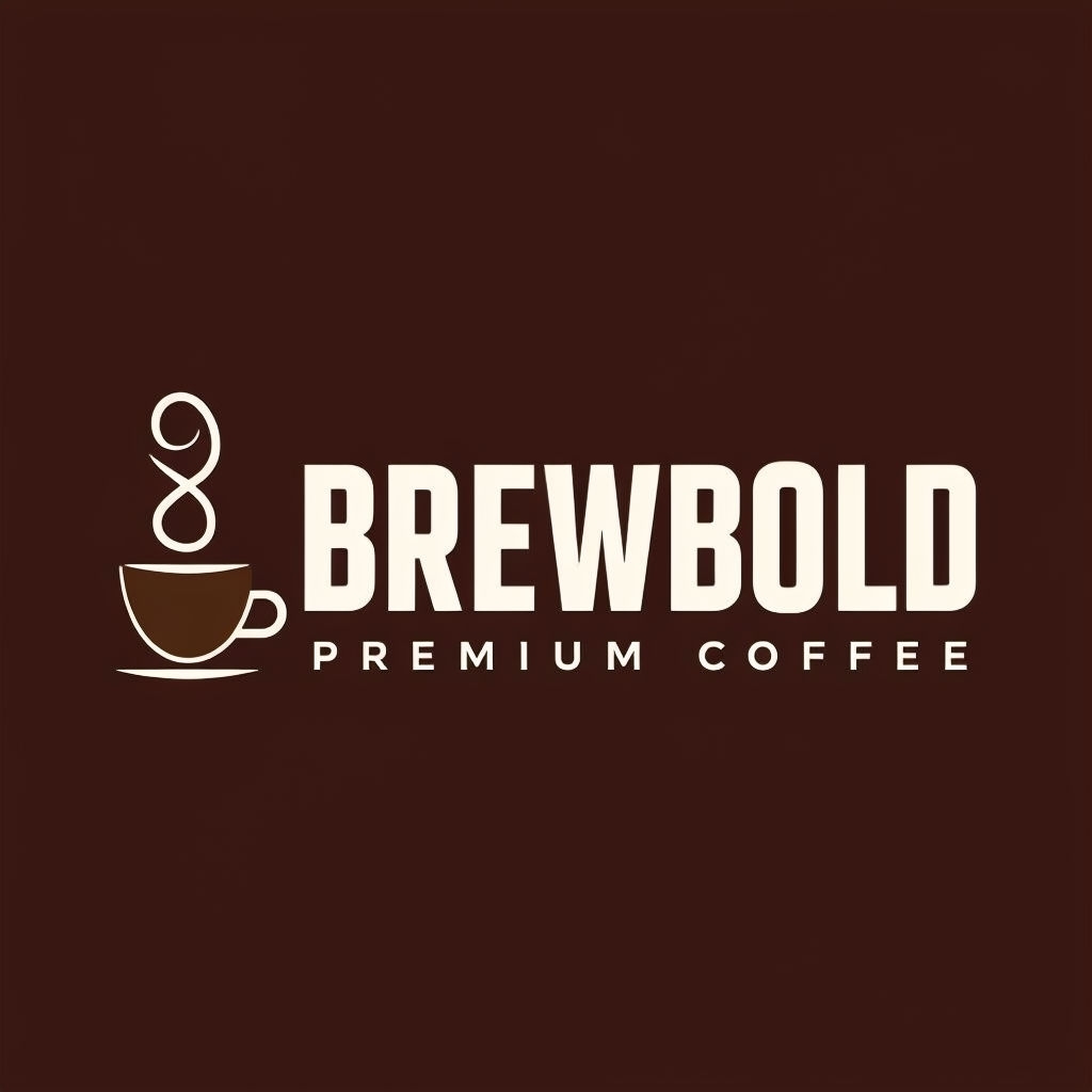 Bold Minimalist BrewBold Premium Coffee Logo Design