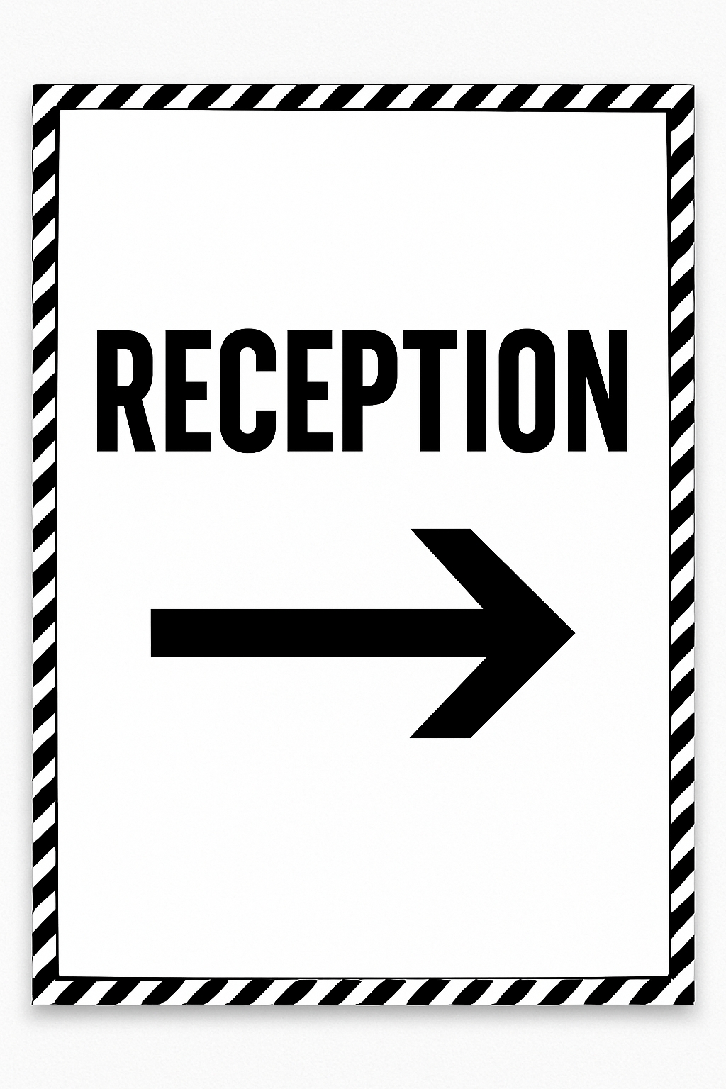 Modern Minimalist Reception Directional Sign with Arrow Event Sign