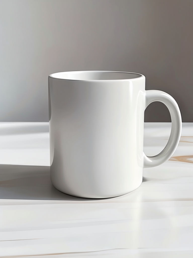 Blank White Ceramic Mug Mockup for Custom Designs Mockup