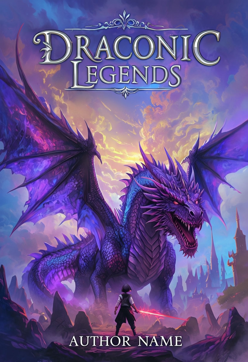 Majestic Dragon Fantasy Cover Art for Draconic Legends EBook Cover