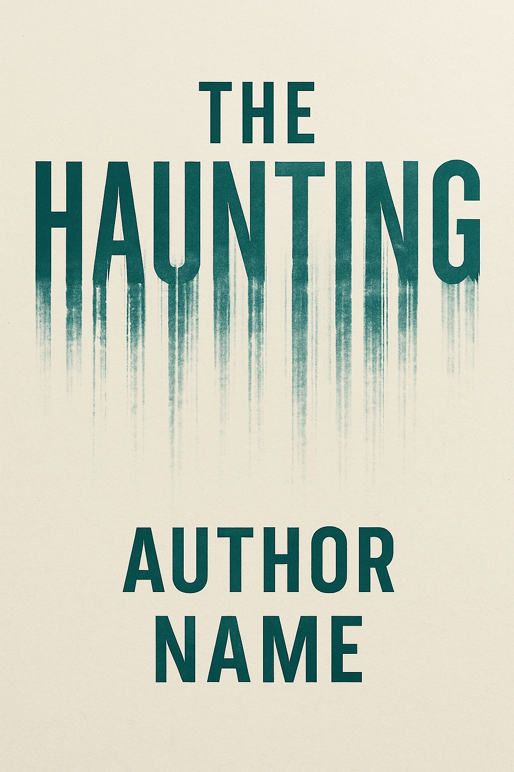 Minimalist Haunting Eerie Book Cover Design in Teal Blue EBook Cover