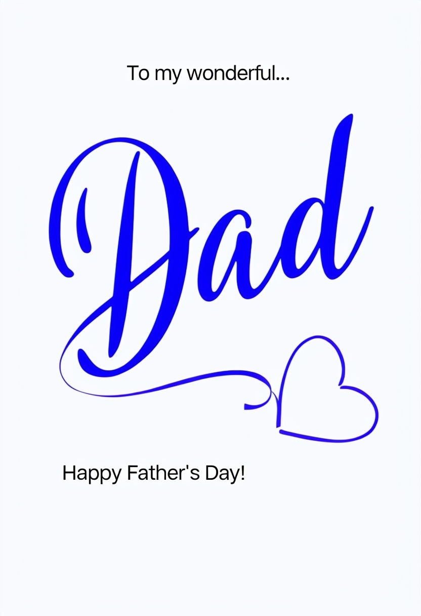 Elegant Minimalist Father's Day Card Design with Royal Blue Text Cards & Invites