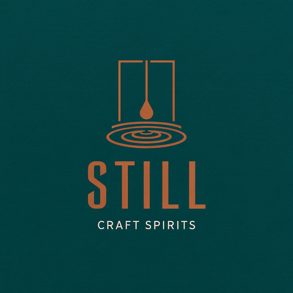 Minimalist Copper Craft Distillery Logo with Elegant Elements