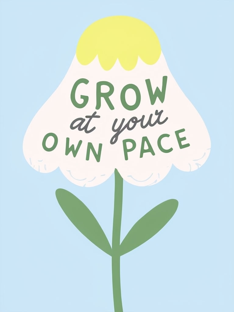 Minimalist Flower Design with Motivational Quote Poster