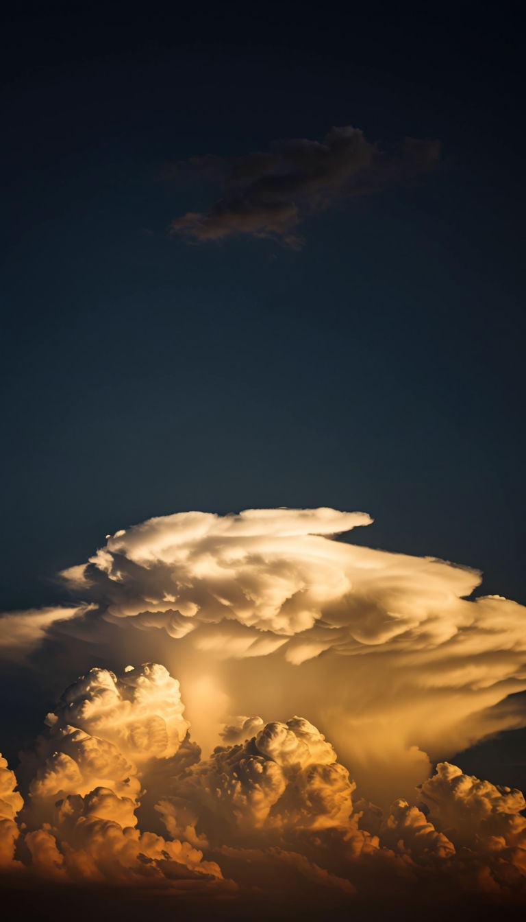 Majestic Cumulonimbus Clouds at Sunset Mobile Wallpaper