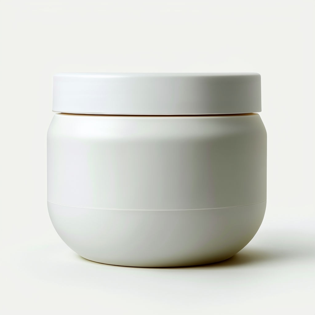 Minimalist White Plastic Jar Product Photography Mockup