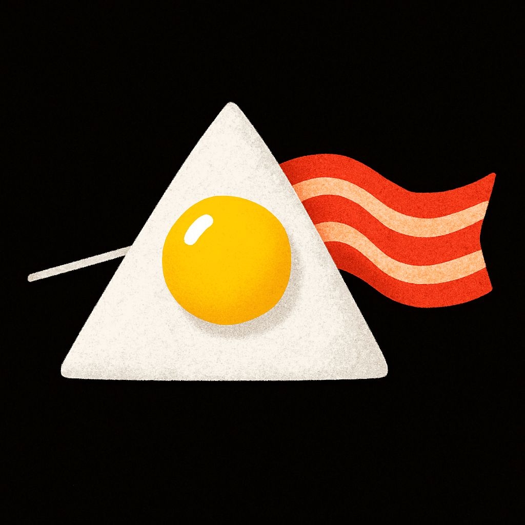 Minimalist Fried Egg and Bacon Illustration T-Shirt