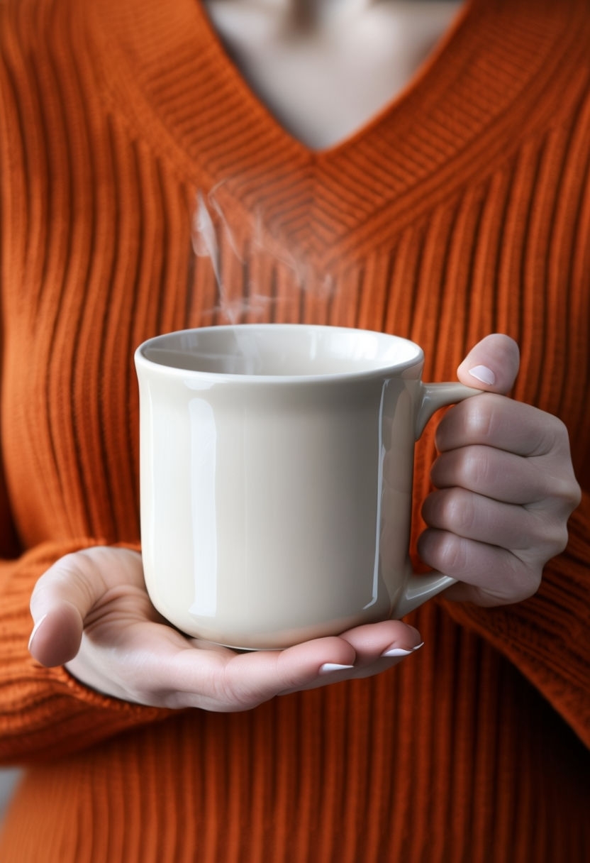 Cozy Cream Ceramic Mug Close-Up Photography Art