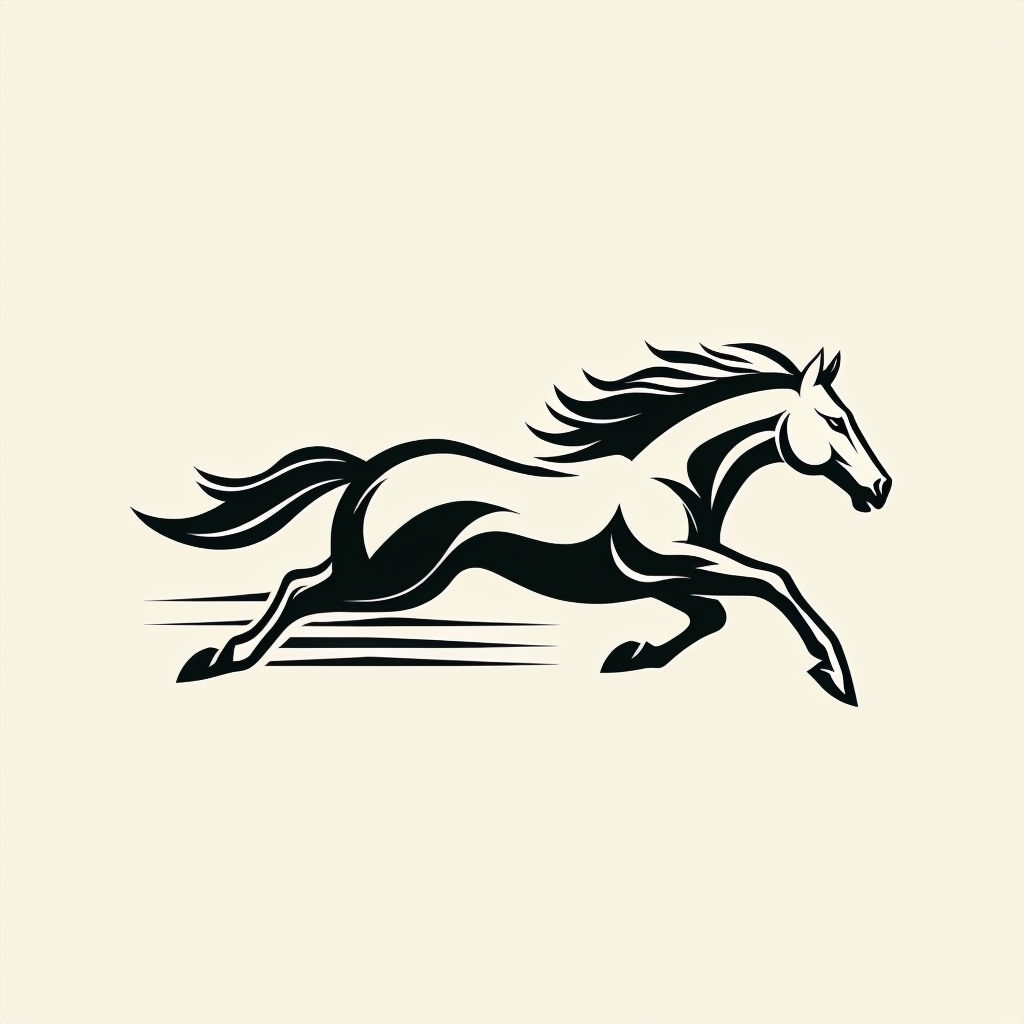 Elegant Galloping Horse Logo Design Representing Freedom and Power