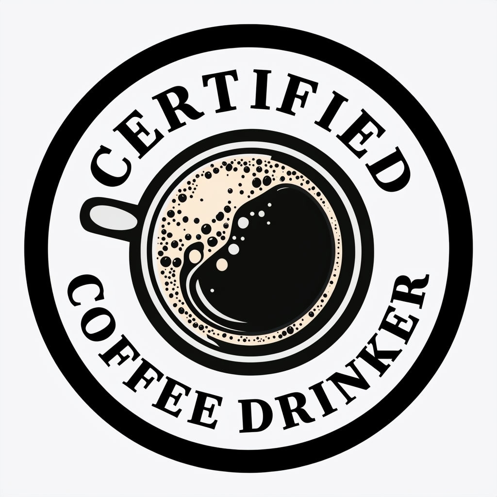 Certified Coffee Drinker Circular Logo Design Mug