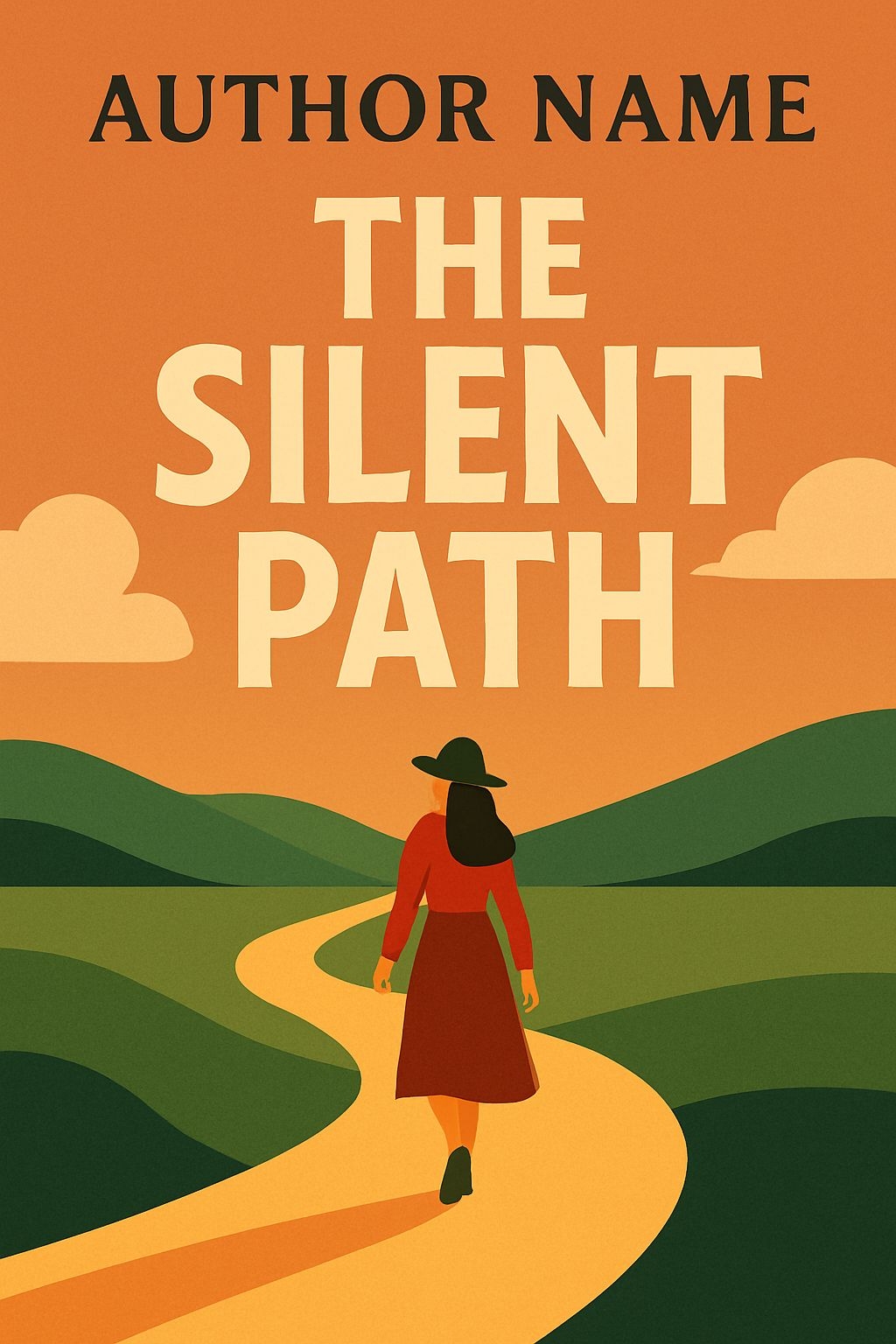 Modern Minimalist EBook Cover Design: The Silent Path Illustration