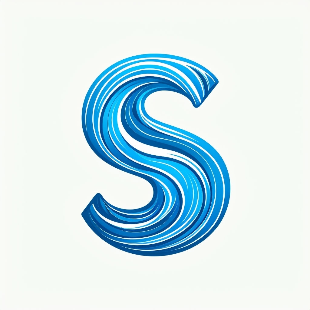 Ocean Waves Letter S Logo Design for Monogram Category