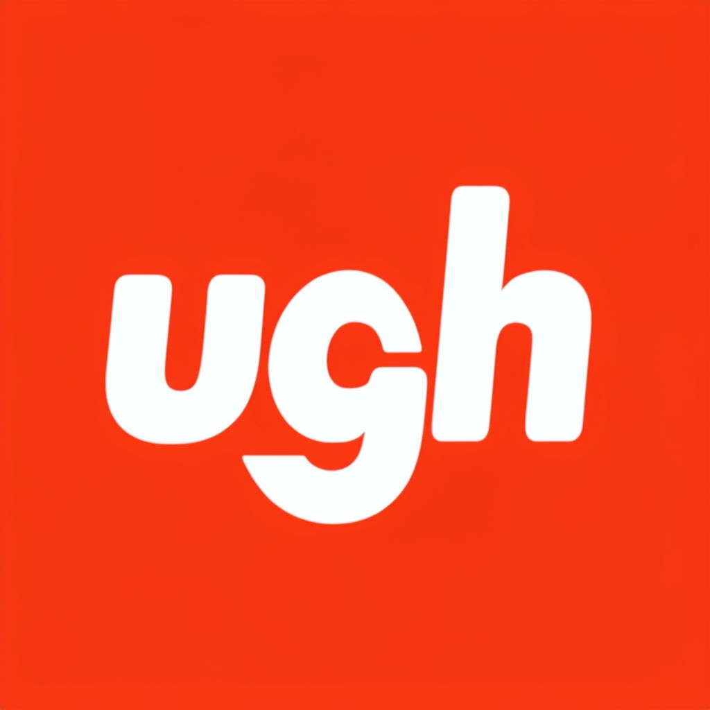 Bold Minimalist Ugh Design on Vibrant Red T-shirt