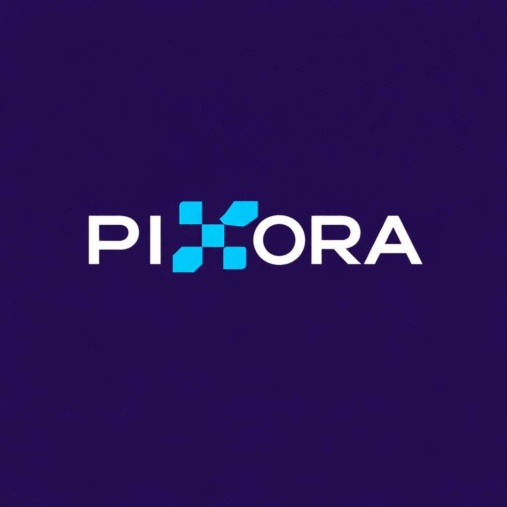 Modern Minimalist PIXORA Logo Design with Geometric Element