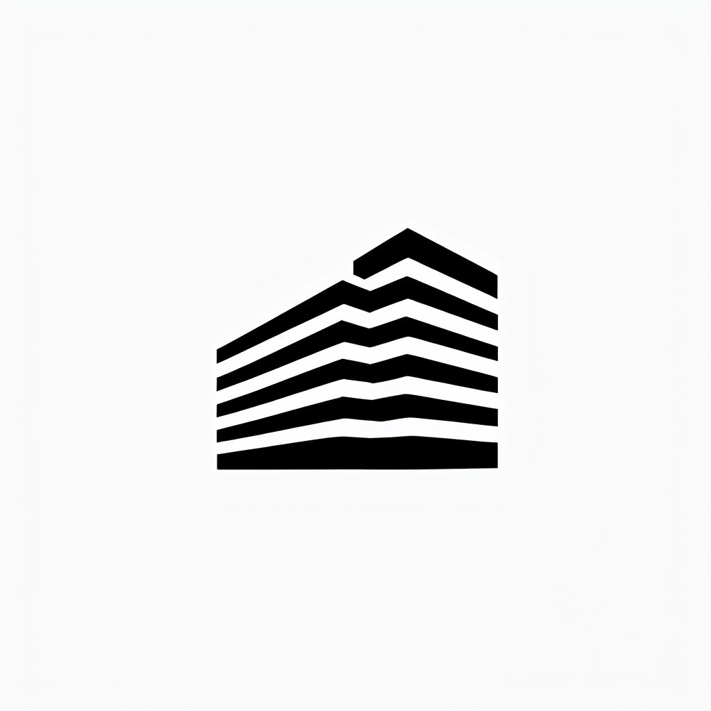 Stylized Minimalist Multi-Level Buildings Logo