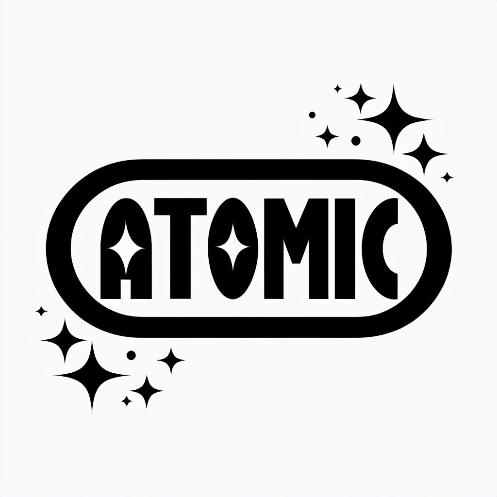 Bold Modern Retro Atomic Typography Logo Design