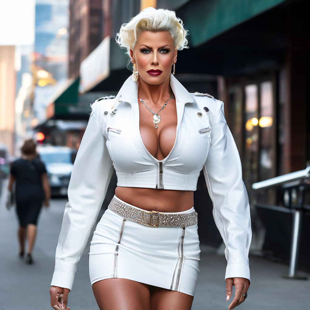 a blend of Brigitte Nielsen and Brooke Burns