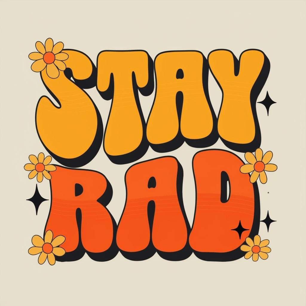 Stay Rad Retro 60s Inspired Graphic T-Shirt