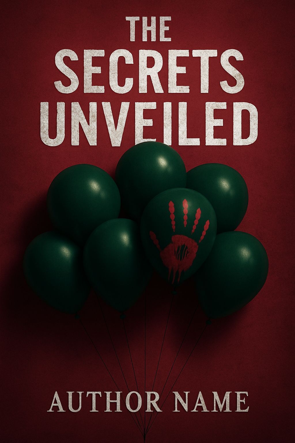 Mysterious EBook Cover with Bold Text and Dark Red Background