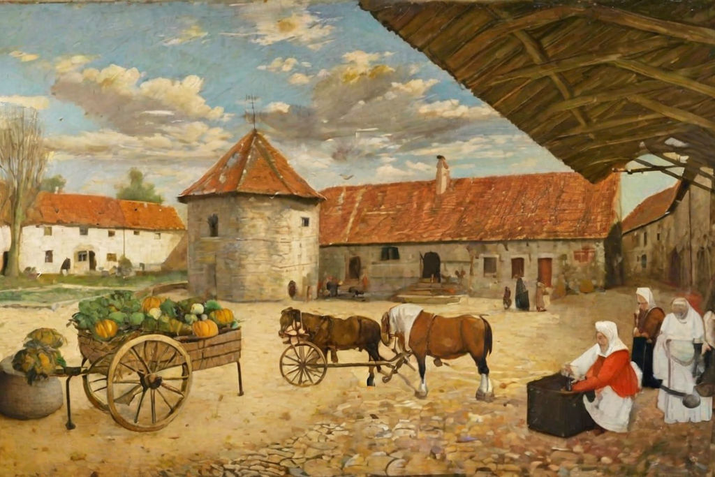Painting style: Pieter Bruegel the Elder by Сергей Устинов - Playground