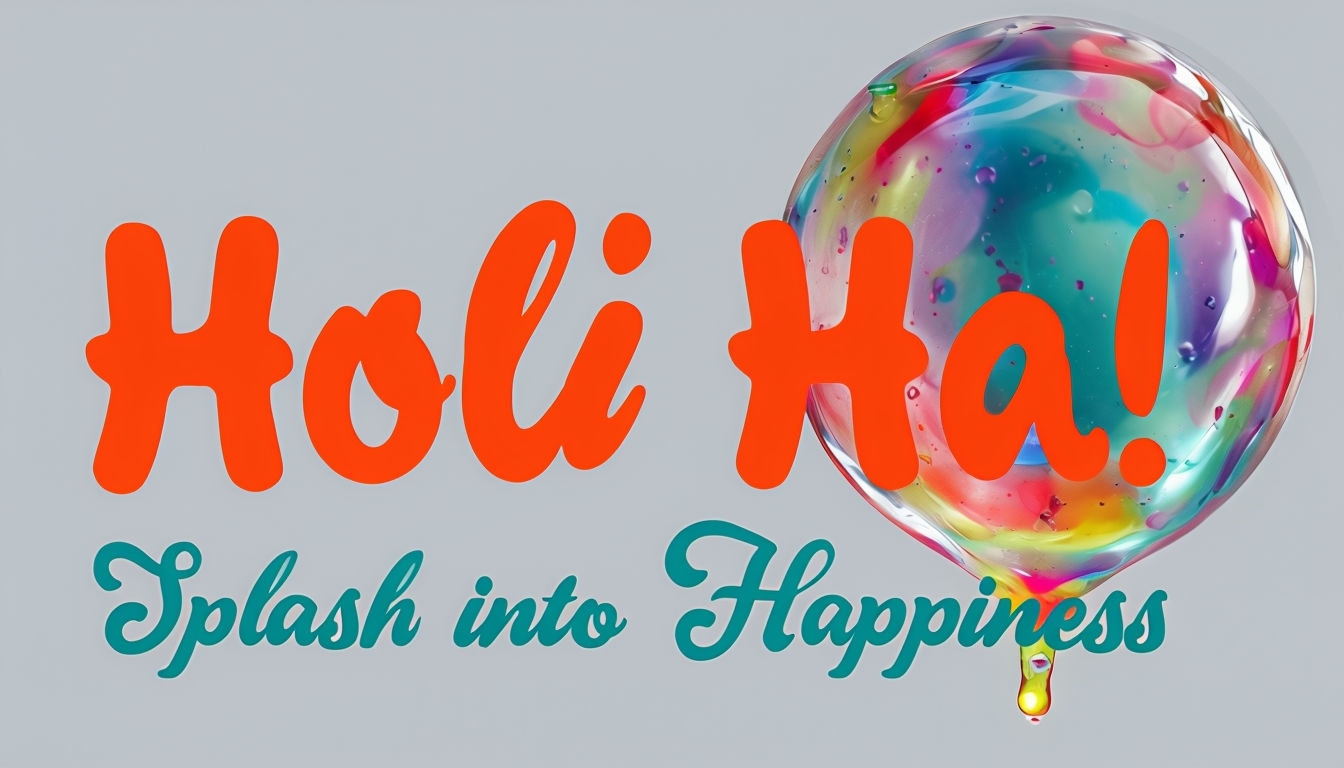 Vibrant Water Balloon Festival of Colors Art with Holi Hai! Theme