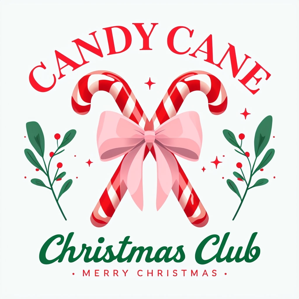 Festive Candy Cane Christmas Club Design with Elegant Bow Mug - Playground