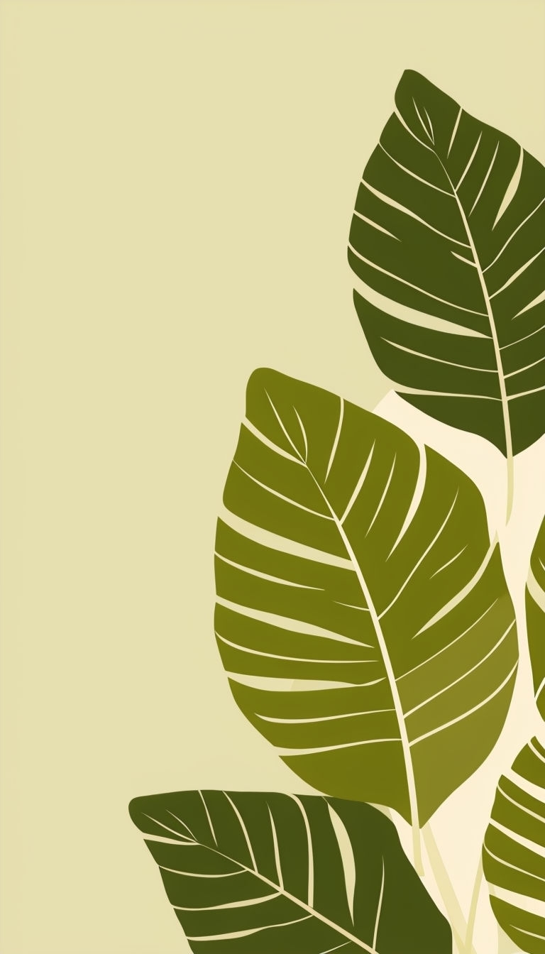Minimalist Tropical Leaves Digital Illustration Phone Case Cover