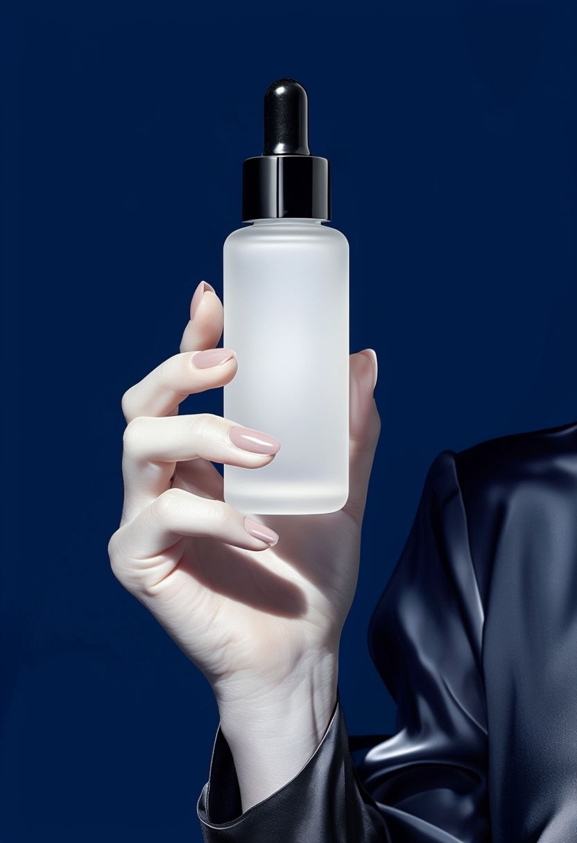 Elegant Cosmetic Dropper Bottle Illustration Mockup