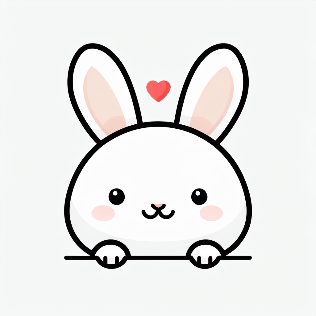 Adorable Cartoon Bunny with Heart Illustration Mug