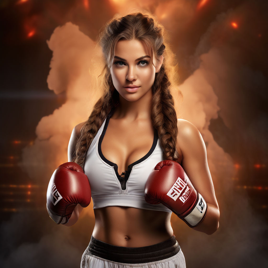 Boxing sexy woman