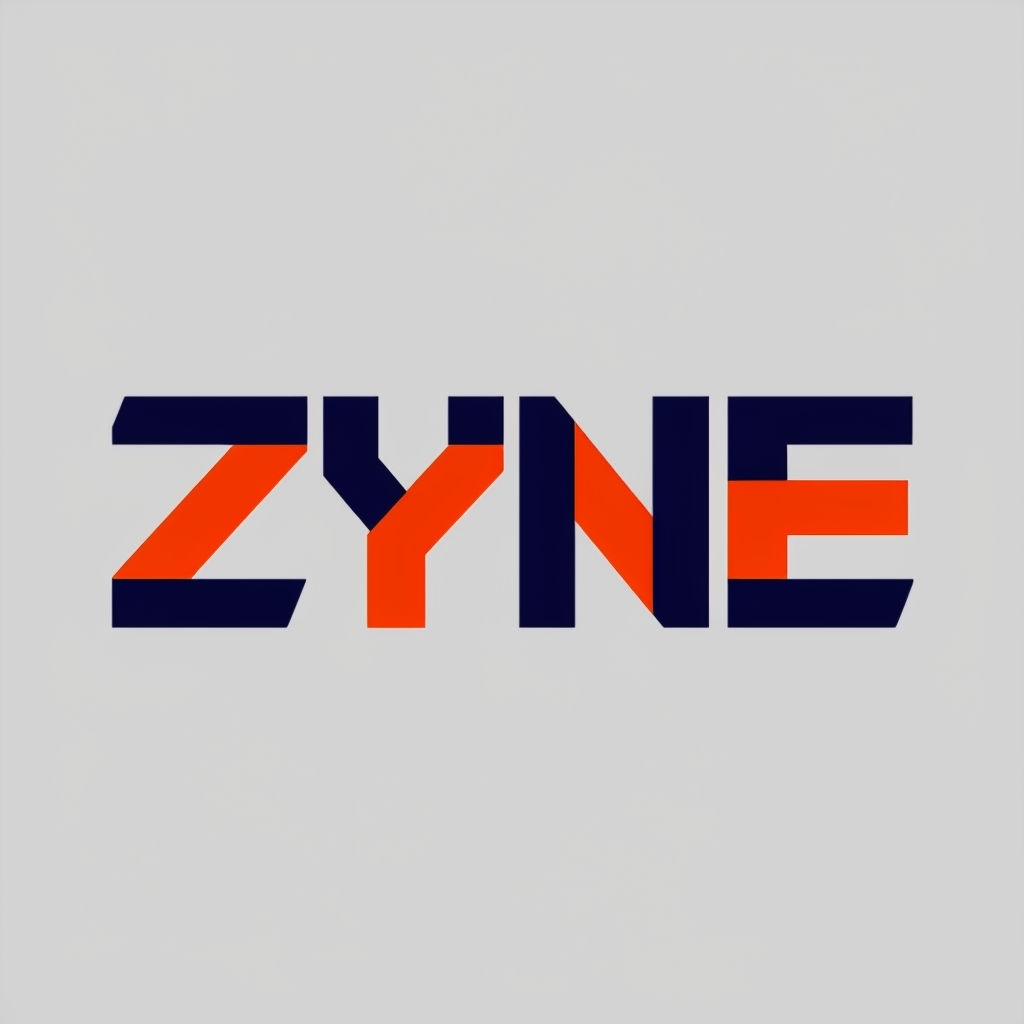 Modern Minimalist ZYNE Logo T-Shirt Design in Navy and Orange