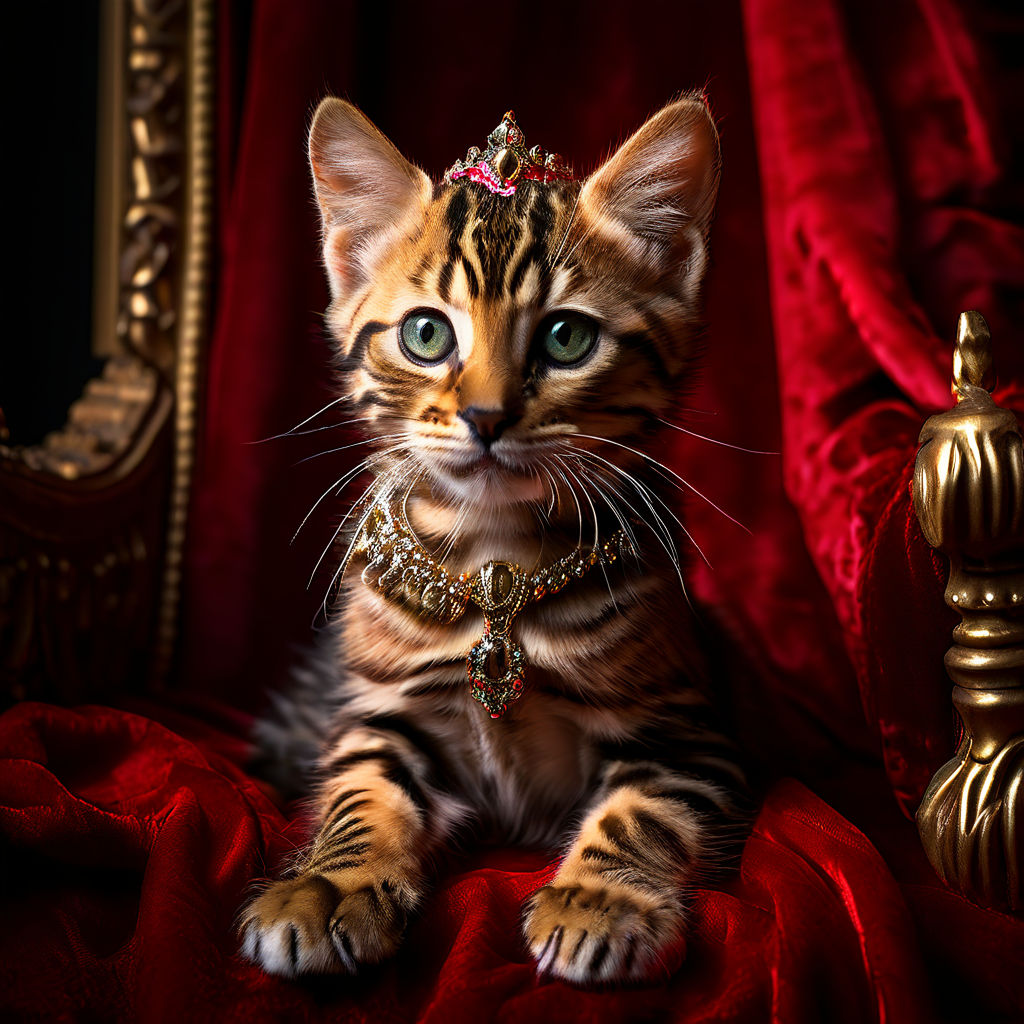 Bengal kitten with deep green eyes by Alessio Pasquini - Playground