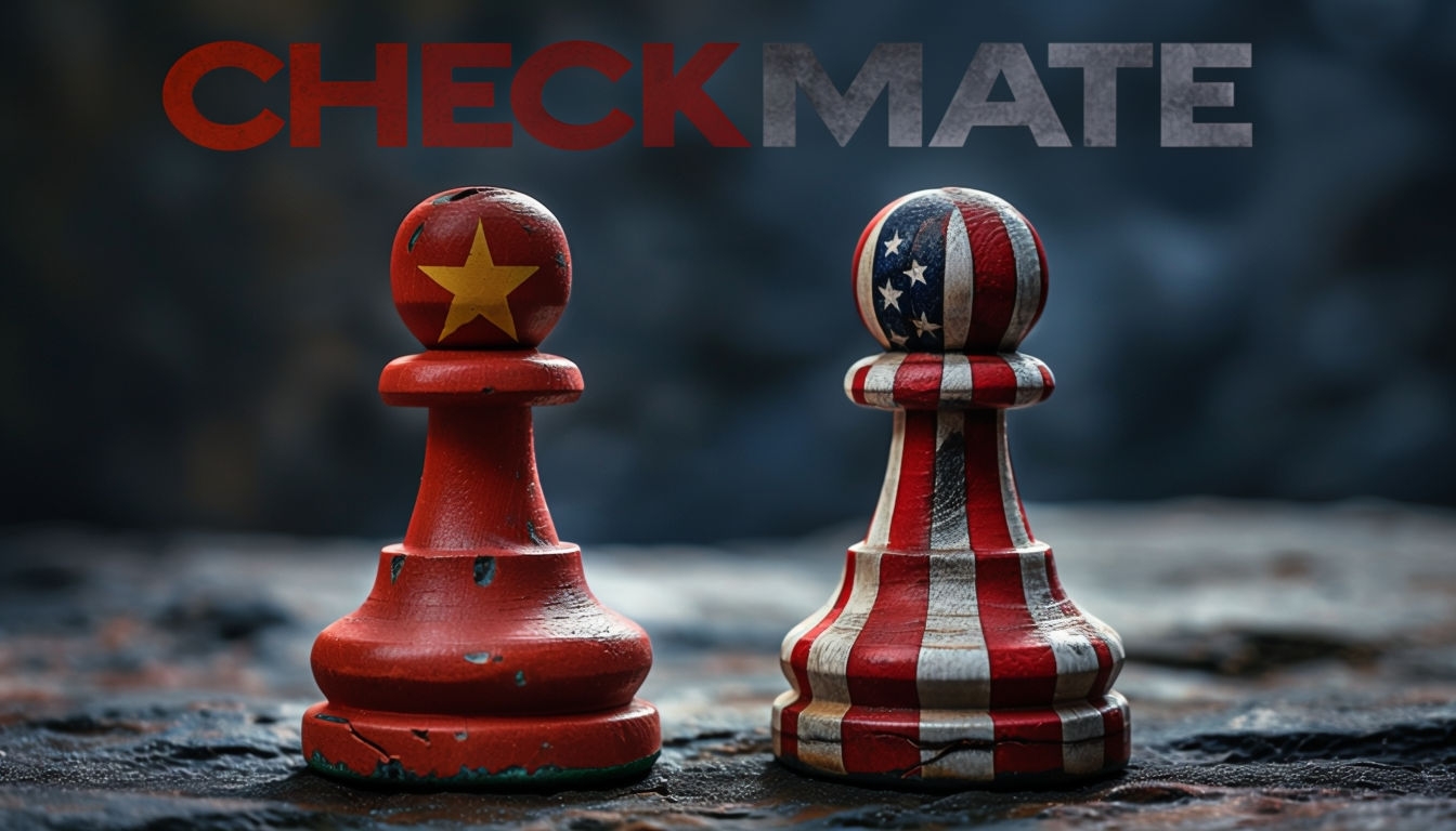 Chess Pawns in Competition: Vietnam vs USA Inspired Artwork Social Media Post