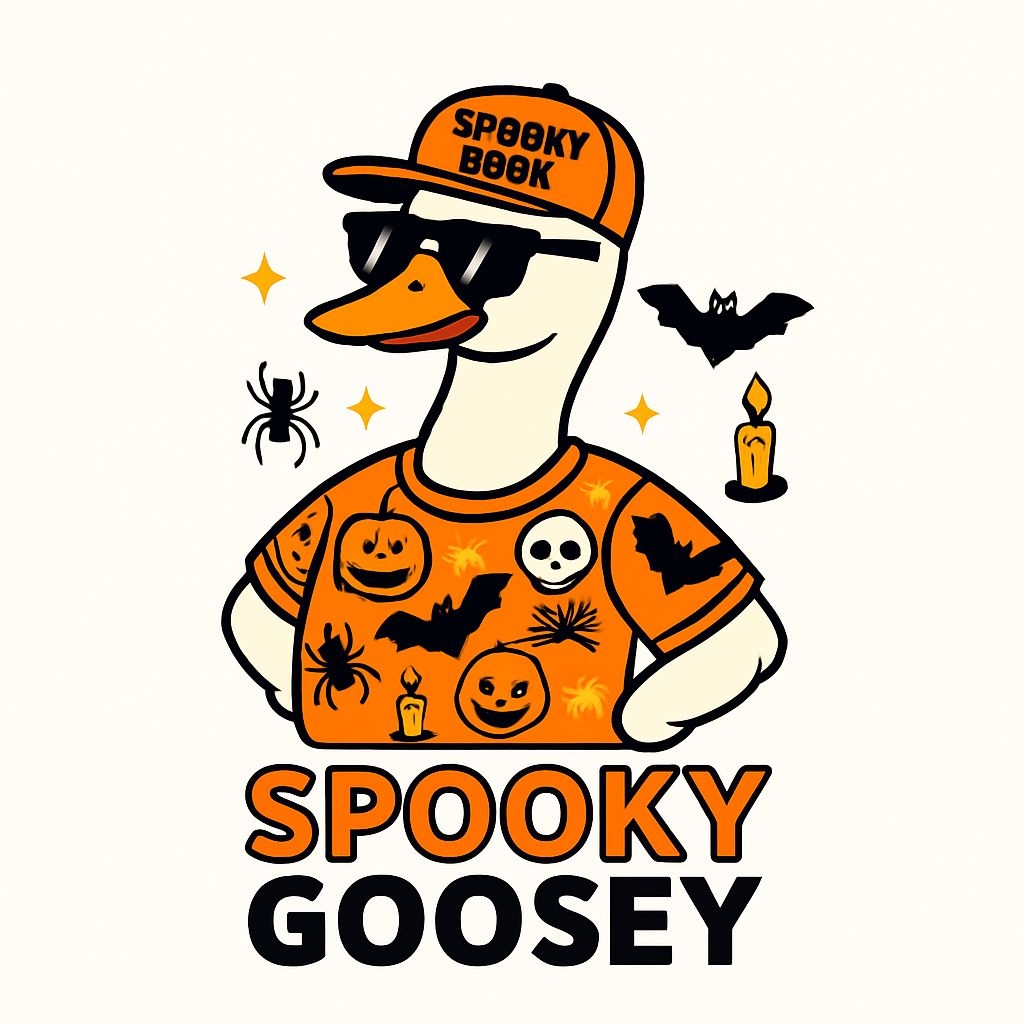 Festive Cartoon Spooky Duck Character Halloween Sticker