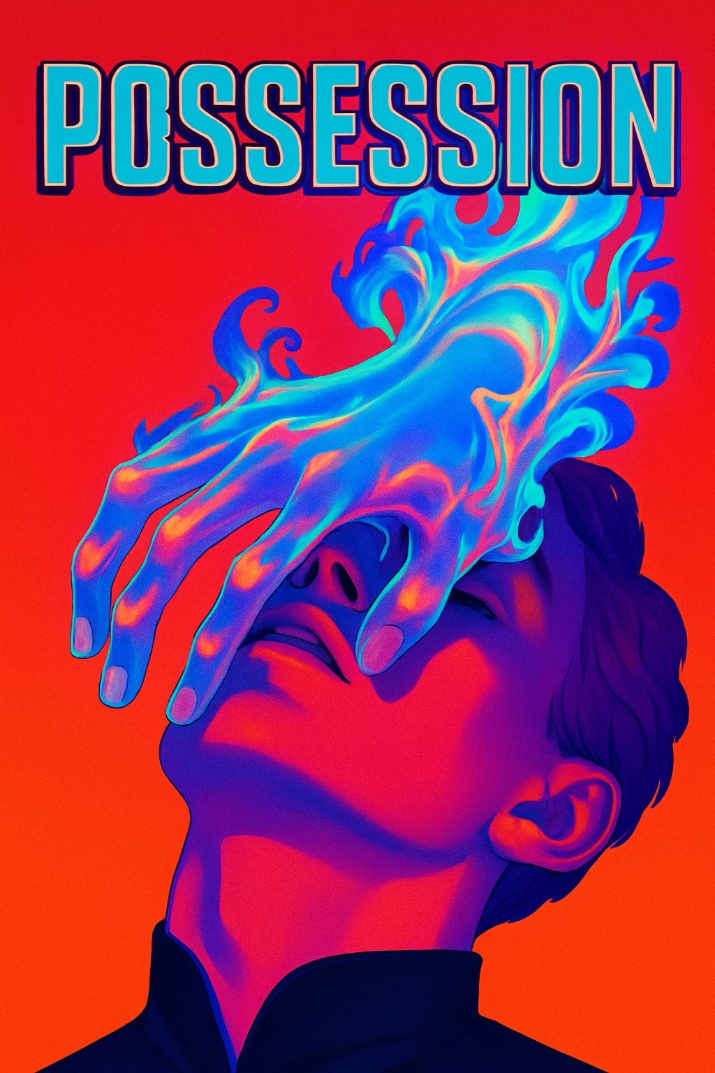 Intense Surreal Digital Art 'POSSESSION' with Neon Colors Poster