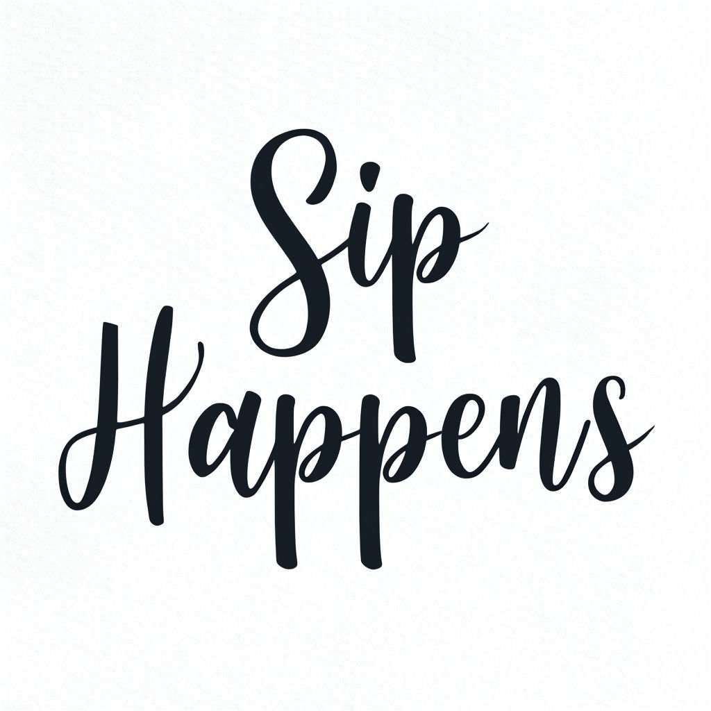 Sip Happens Fun Handwritten Typography T-Shirt