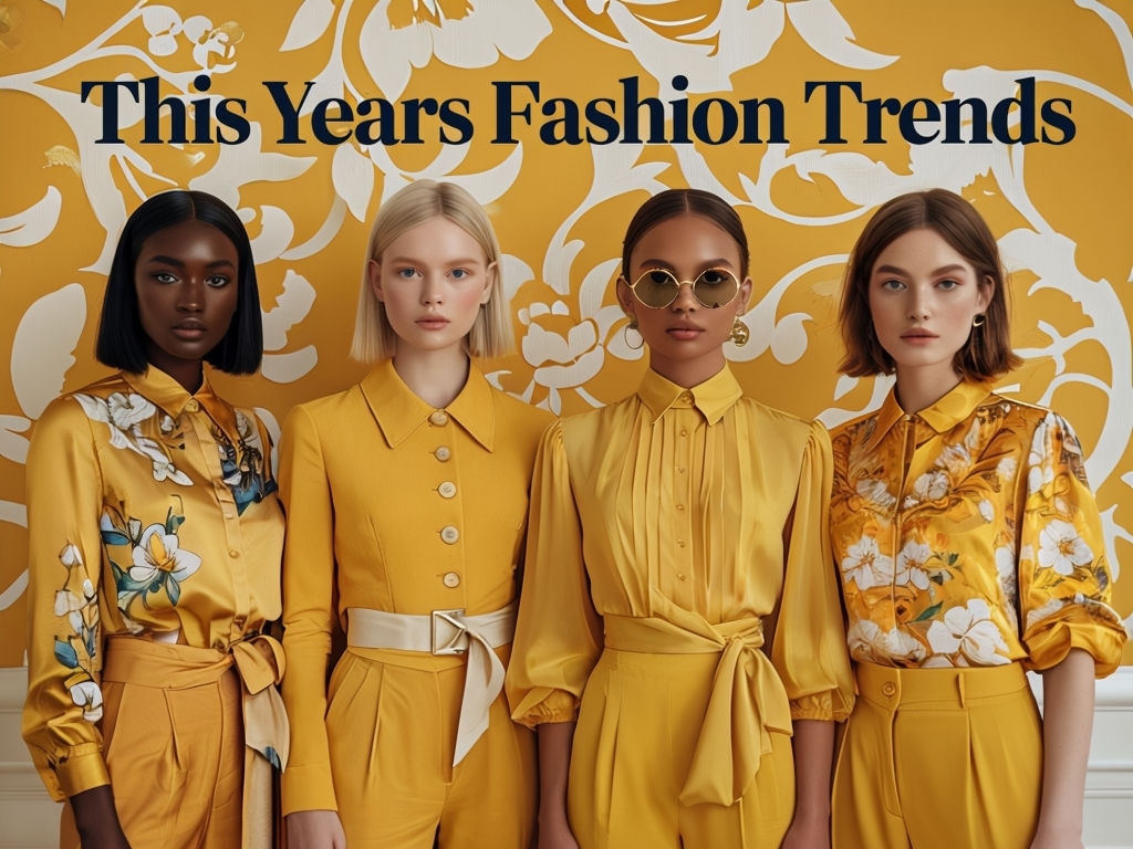 This Year's Fashion Trends with Stylish Women Against Floral Background Social Media Post