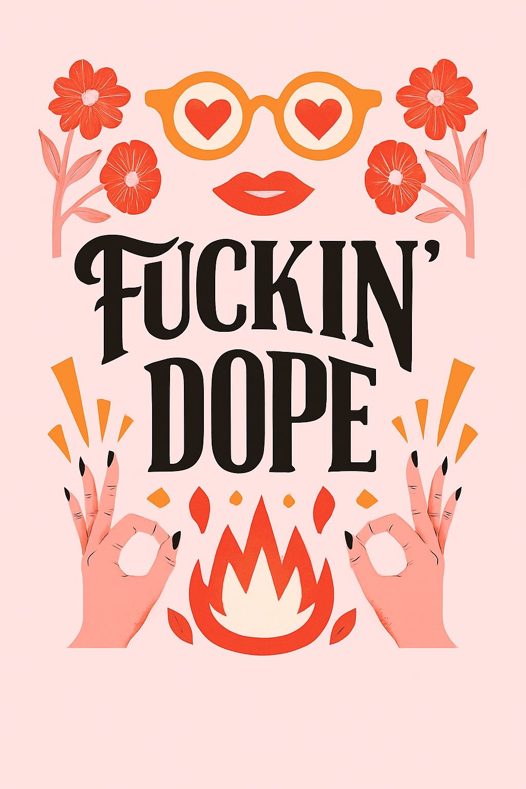 Funky Pop-Art 'FUCKIN' DOPE' Graphic Design Poster