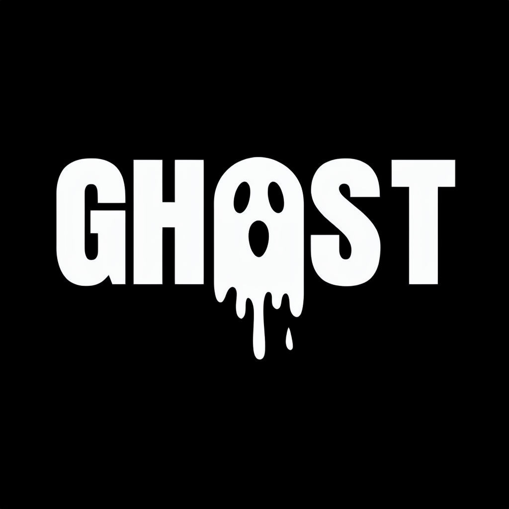 Minimalist Ghost Typography Design with Dripping Illustration Mug