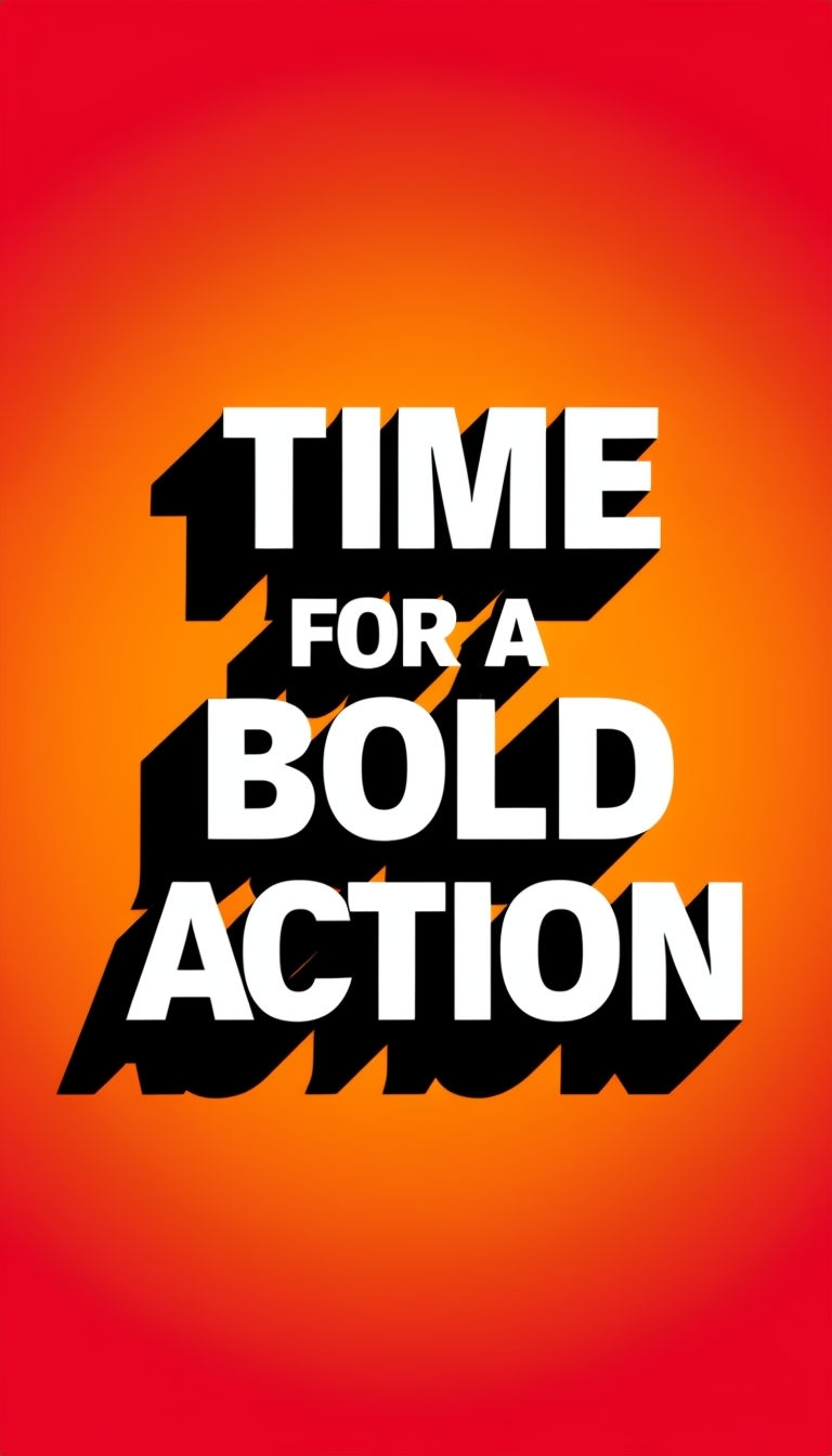 Bold Action Typographic Modern Gradient Poster