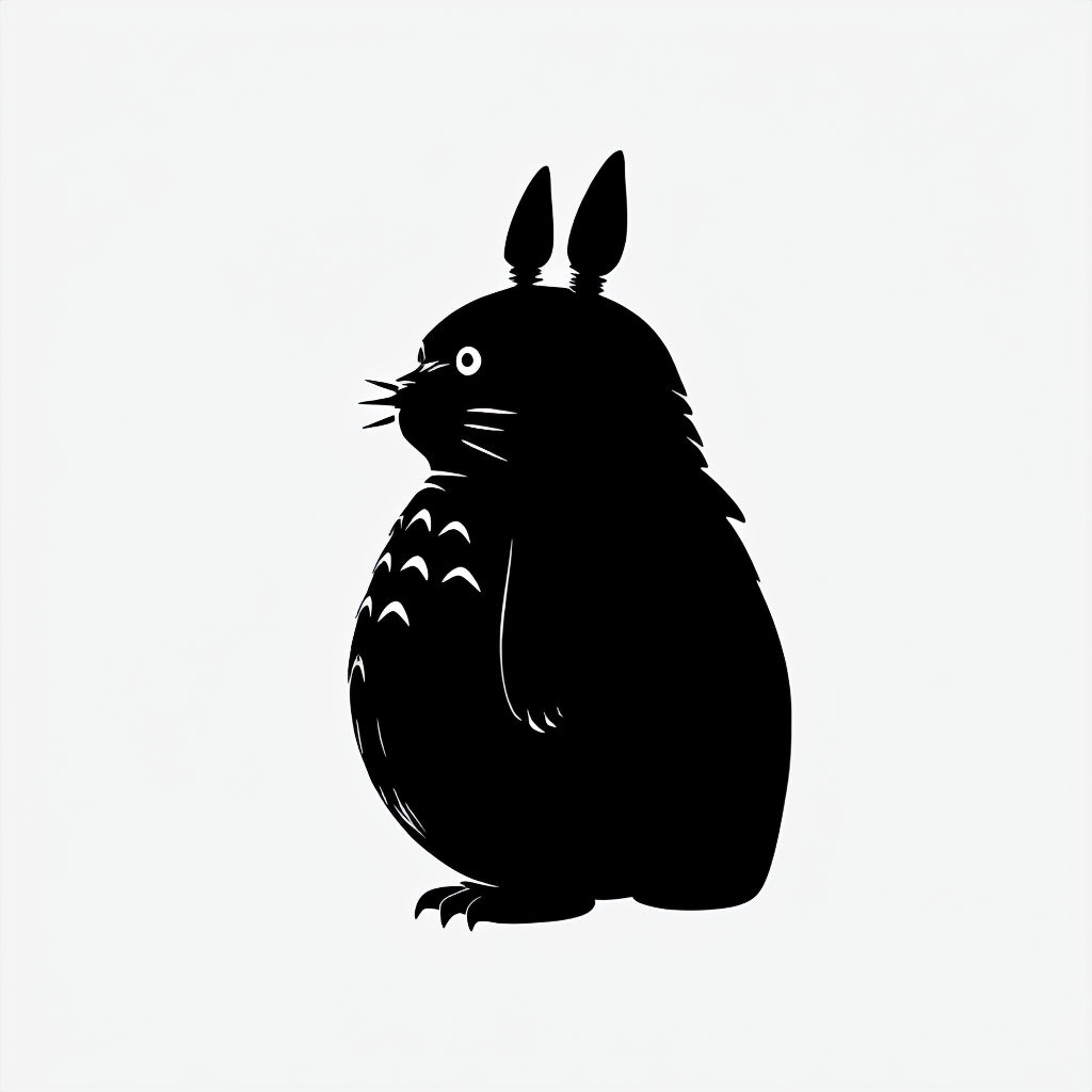 Minimalist Black Totoro Silhouette Sticker