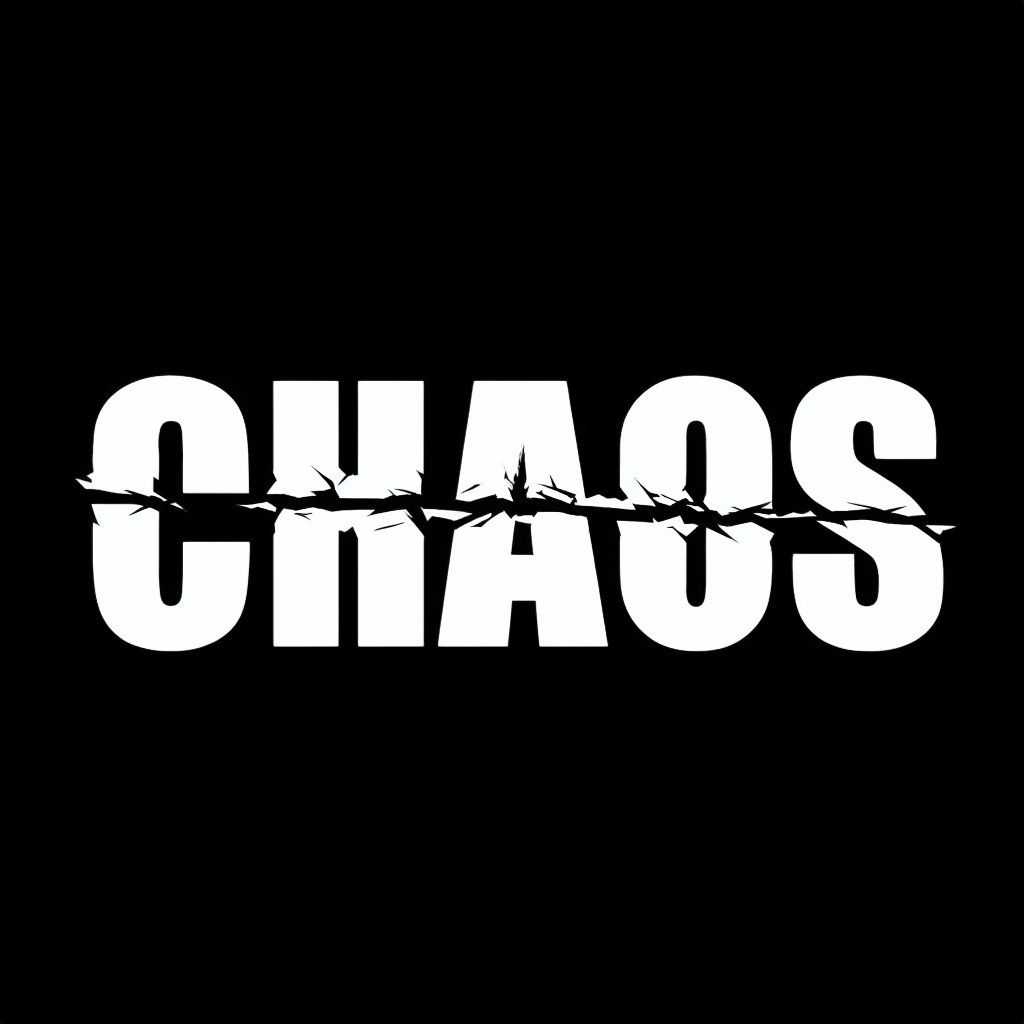 Bold CHAOS Typography Design on Black Background Hat
