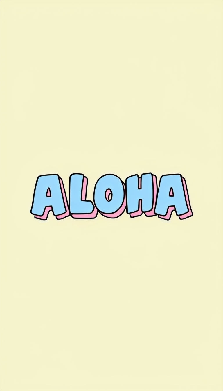 Playful ALOHA Text Design on Light Yellow Background Phone Case Cover
